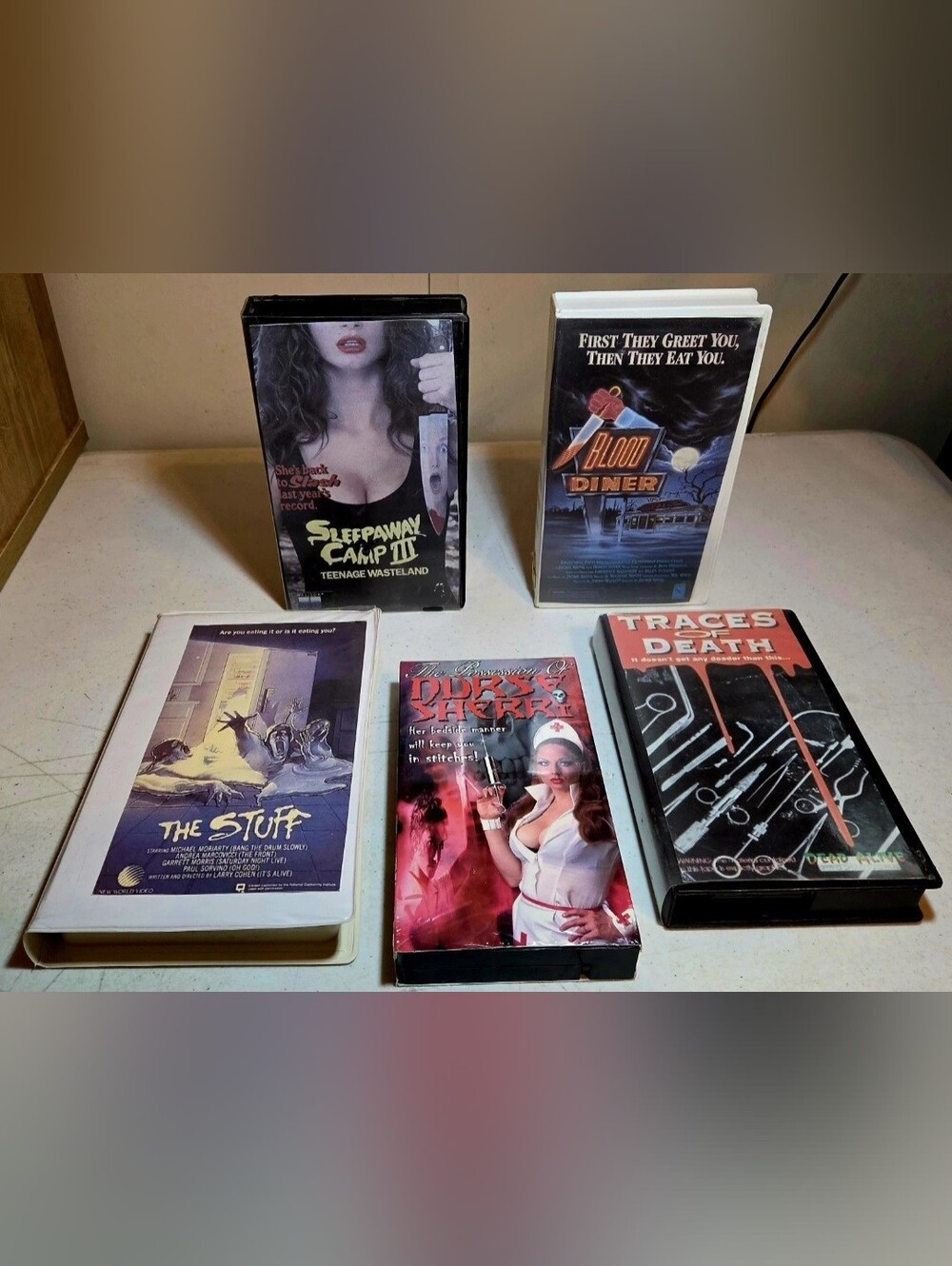 (SOLD)Horror Vhs Movie Lot | Sleepaway Camp 3 | Blood Diner | EX RENTALS